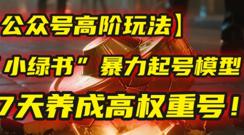 【公众号高阶玩法】用这套“小绿书”暴力起号模型，7天养成高权重号！